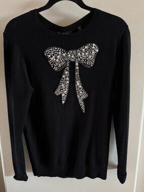 Ted Baker Bowsi Bow Black Embellished Sweater NWT